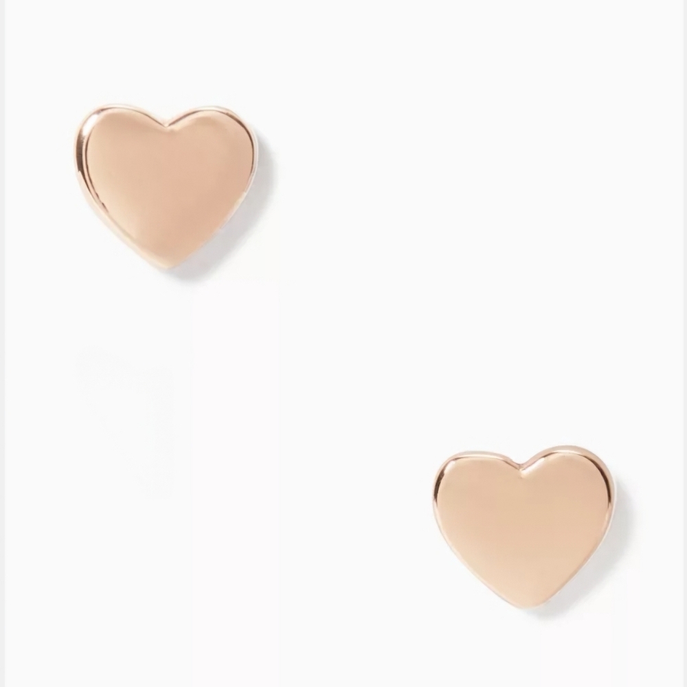 Kate Spade Rose Gold Heart Stud Earrings